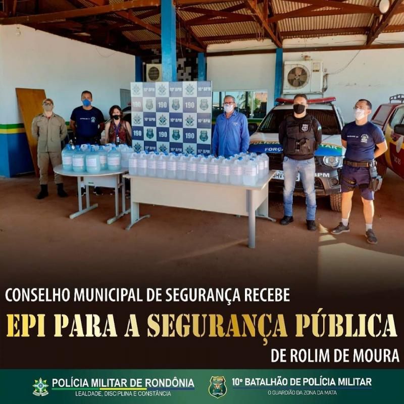 Conselho Municipal de Segurança recebe EPI para a Segurança Pública de Rolim de Moura Conselho Municipal de Segurança recebe EPI para a Segurança Pública de Rolim de Moura