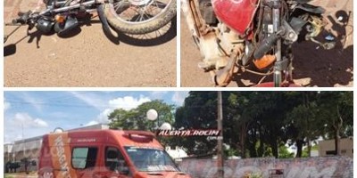 Homem fratura braço após colisão entre duas motos, em Rolim de Moura  Homem fratura braço após colisão entre duas motos, em Rolim de Moura