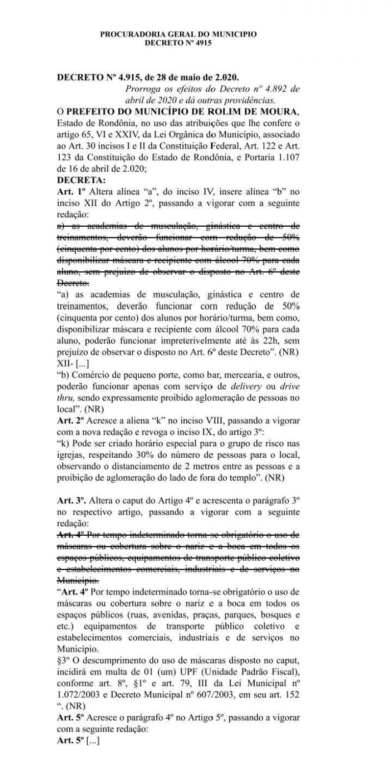 Quem andar na rua sem máscara será multado em Rolim de Moura, segundo novo Decreto Quem andar na rua sem máscara será multado em Rolim de Moura, segundo novo Decreto