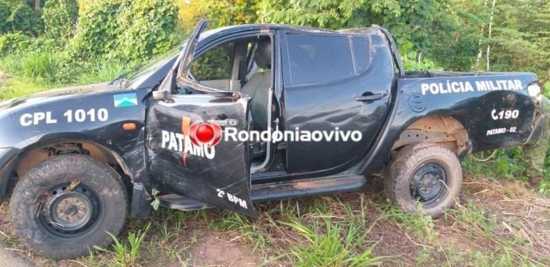 Viatura do PATAMO capota na BR-425, em RO Viatura do PATAMO capota na BR-425, em RO