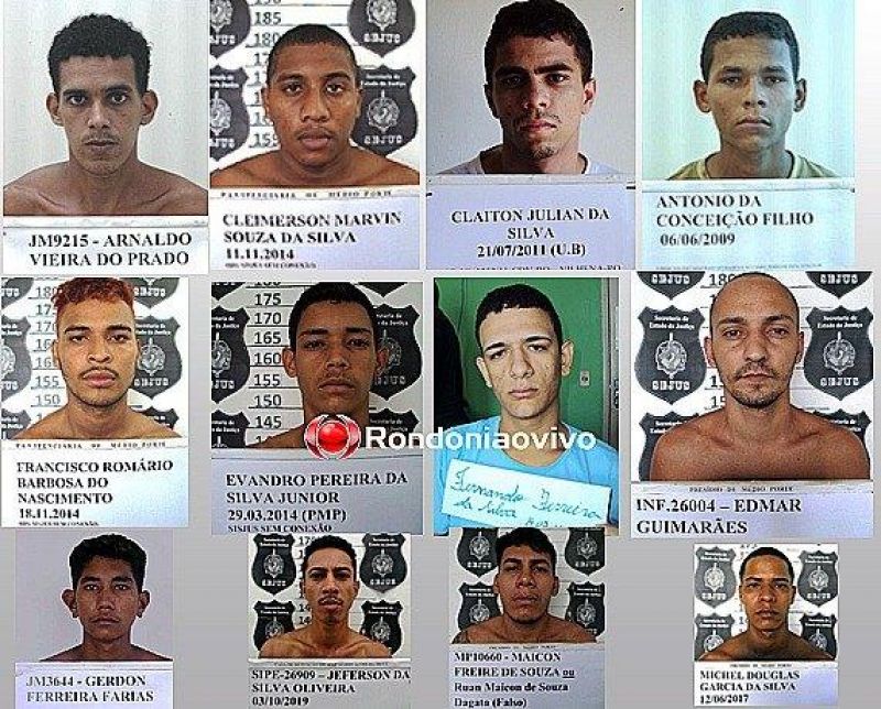 PROCURADOS: Veja as fotos dos 12 presos que fugiram do presídio 470 em Porto Velho
