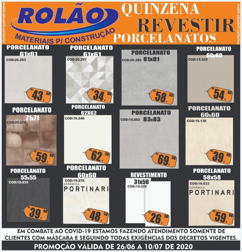 Promoção em pisos e porcelanatos do Rolão Materiais para Construção, em Rolim de Moura Promoção em pisos e porcelanatos do Rolão Materiais para Construção, em Rolim de Moura