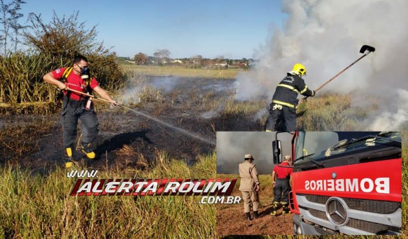 Cidade é tomada pela fumaça e bombeiros controlam o fogo em vegetação no Bairro Beira Rio, em Rolim - Veja o vídeo de Moura 