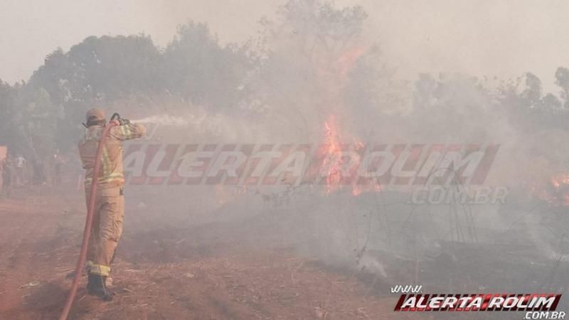 Incêndio em vegetação leva mais de uma hora para ser contido pelos Bombeiros Militares em Rolim de Moura Incêndio em vegetação leva mais de uma hora para ser contido pelos Bombeiros Militares em Rolim de Moura