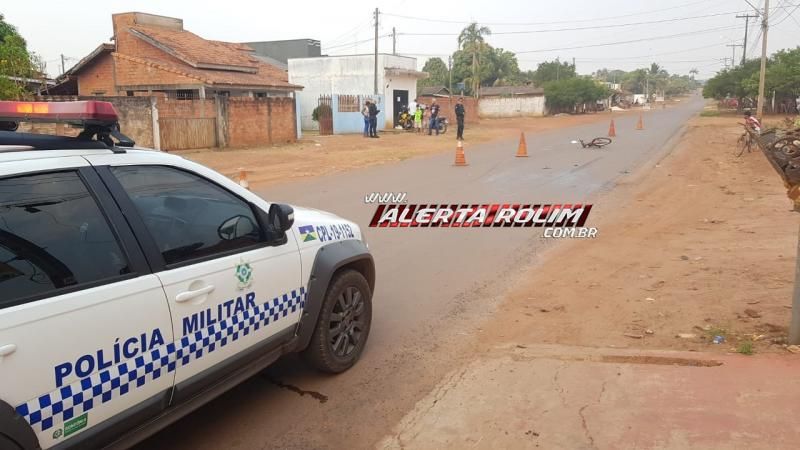 Criança é atropelada por moto enquanto andava de bicicleta pela Avenida São Paulo, em Rolim de Moura Criança é atropelada por moto enquanto andava de bicicleta pela Avenida São Paulo, em Rolim de Moura