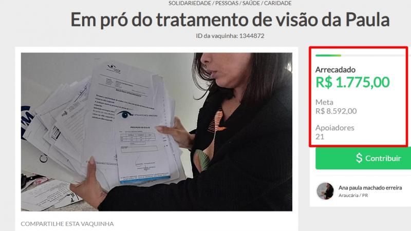 URGENTE - Ex-moradora de Rolim de Moura/RO precisa com urgência de ajuda para custear tratamento para grave problema de visão URGENTE - Ex-moradora de Rolim de Moura/RO precisa com urgência de ajuda para custear tratamento para grave problema de visão