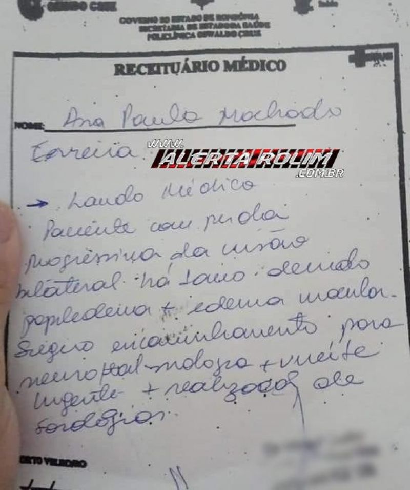 URGENTE - Ex-moradora de Rolim de Moura/RO precisa com urgência de ajuda para custear tratamento para grave problema de visão URGENTE - Ex-moradora de Rolim de Moura/RO precisa com urgência de ajuda para custear tratamento para grave problema de visão
