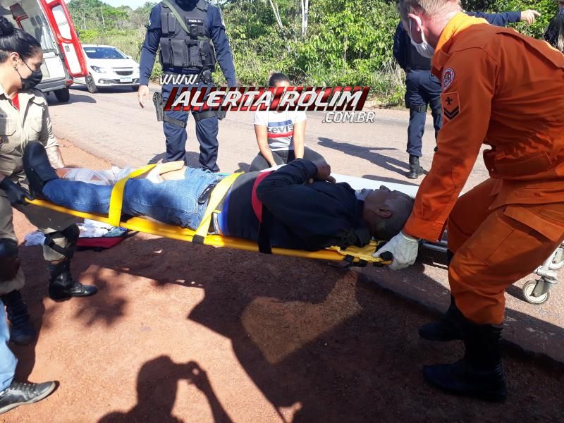 Motociclista sofre fratura exposta no pé após sofrer queda na RO-383, em Cacoal Motociclista sofre fratura exposta no pé após sofrer queda na RO-383, em Cacoal