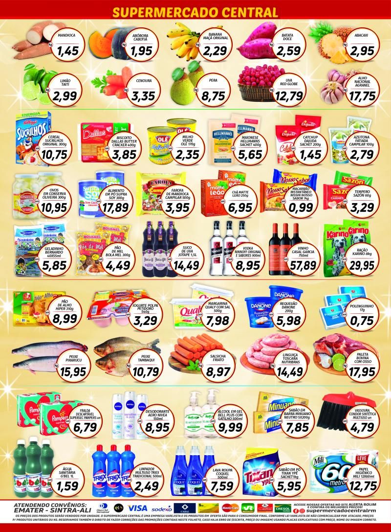 Faça suas compras no Supermercado Central até dia 30/11 e concorra a dois mil reais em dinheiro, Promoção Supermercado Central, em Rolim de Moura Faça suas compras no Supermercado Central até dia 30/11 e concorra a dois mil reais em dinheiro, Promoção Supermercado Central, em Rolim de Moura