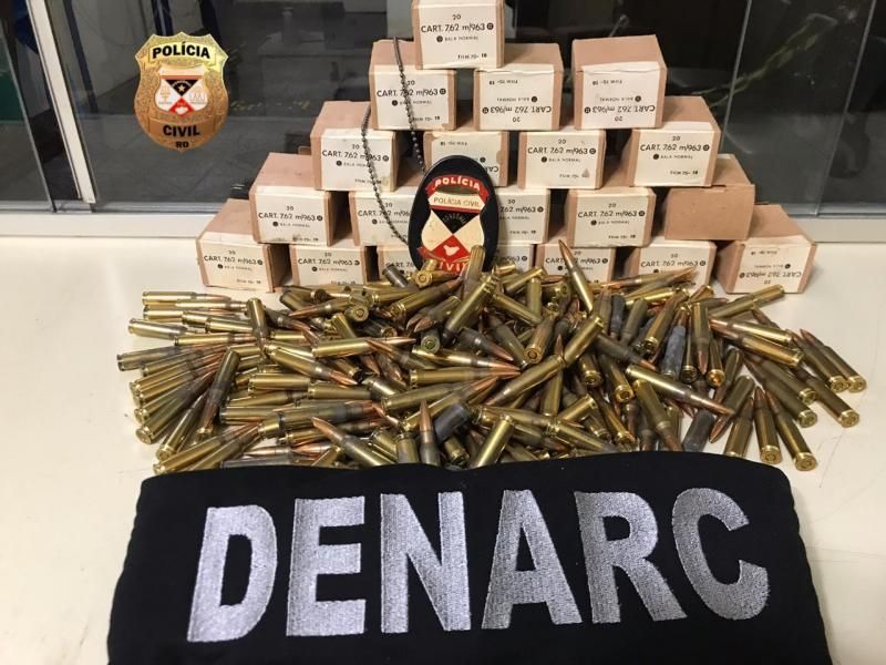 OPERAÇÃO HÓRUS! DENARC intercepta carregamento internacional e apreende centenas de munições para fuzil 762 OPERAÇÃO HÓRUS! DENARC intercepta carregamento internacional e apreende centenas de munições para fuzil 762