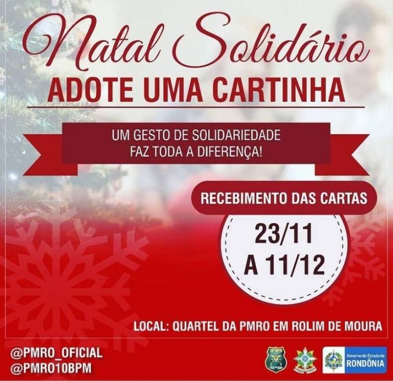 Campanha Natal solidário do 10º Batalhão em Rolim de Moura; ADOTE UMA CARTINHA Campanha Natal solidário do 10º Batalhão em Rolim de Moura; ADOTE UMA CARTINHA