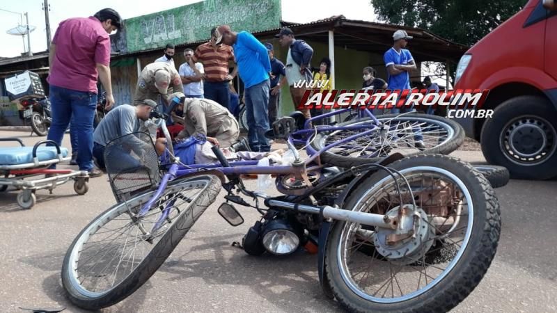 Ciclista é socorrido ao ser atingido por moto na Avenida Norte Sul, em Rolim de Moura Ciclista é socorrido ao ser atingido por moto na Avenida Norte Sul, em Rolim de Moura
