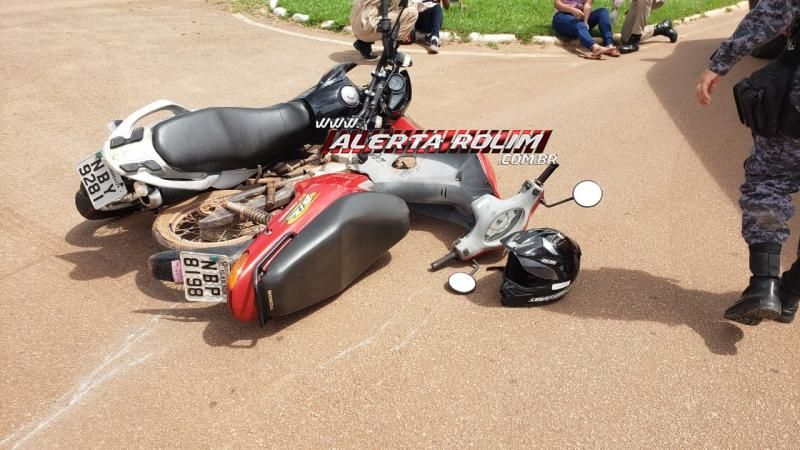 Colisão entre duas motos é registrada na tarde desta terça-feira, em Rolim de Moura Colisão entre duas motos é registrada na tarde desta terça-feira, em Rolim de Moura