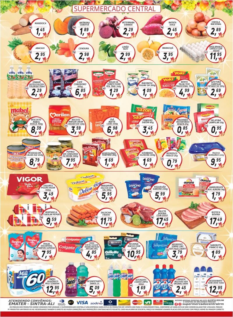 Faça suas compras no Supermercado Central até dia 31/12 e concorra a três mil reais em dinheiro, em Rolim de Moura Faça suas compras no Supermercado Central até dia 31/12 e concorra a três mil reais em dinheiro, em Rolim de Moura
