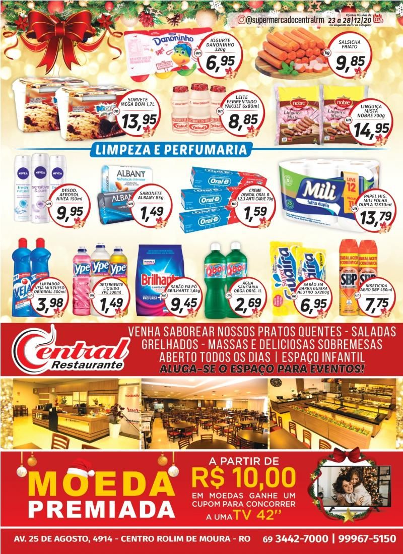 Faça suas compras no Supermercado Central até dia 31/12 e concorra a três mil reais em dinheiro, em Rolim de Moura Faça suas compras no Supermercado Central até dia 31/12 e concorra a três mil reais em dinheiro, em Rolim de Moura