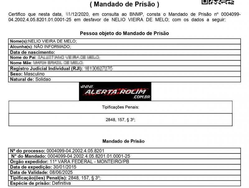 Foragido, acusado de matar Policial Militar durante roubo há 18 anos na Paraíba é preso pela PM e PC em Alta Floresta/RO Foragido, acusado de matar Policial Militar durante roubo há 18 anos na Paraíba é preso pela PM e PC em Alta Floresta/RO