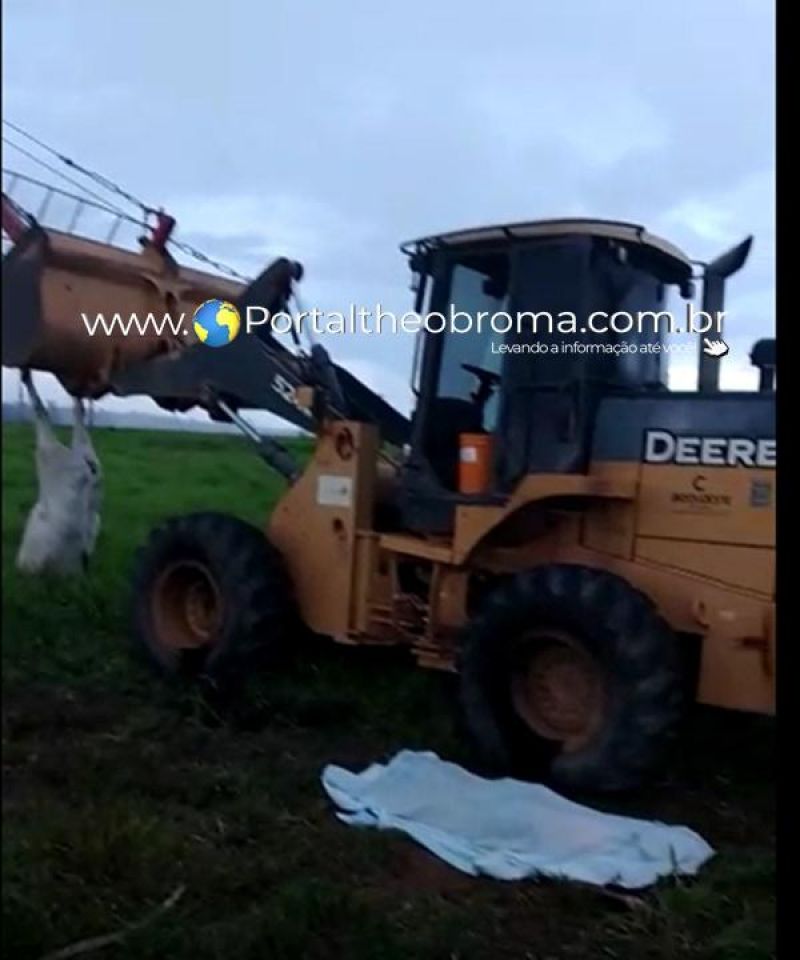 Jovem morre após pá carregadeira atingir fio de alta tensão, em RO Jovem morre após pá carregadeira atingir fio de alta tensão, em RO