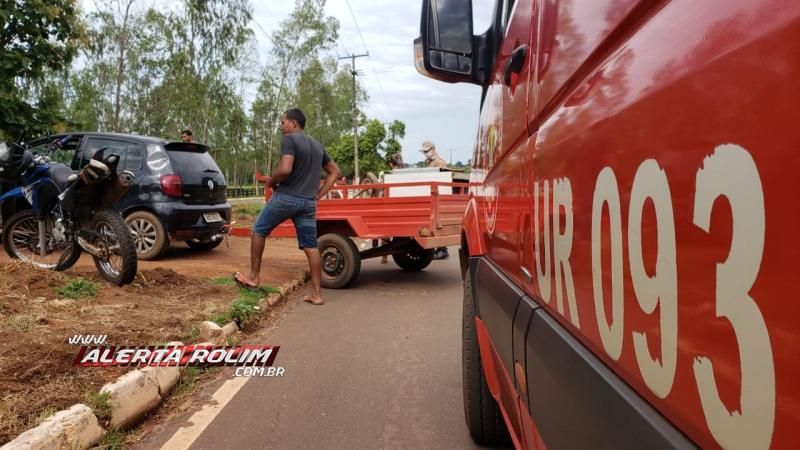 Colisão envolvendo carro e moto deixa um ferido nesta manhã de sábado, em Rolim de Moura Colisão envolvendo carro e moto deixa um ferido nesta manhã de sábado, em Rolim de Moura