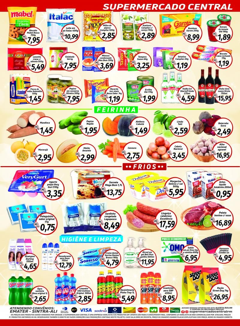 Faça suas compras no Supermercado Central até dia 31/01 e concorra a três vales compras de mil reais cada; Confira as ofertas da semana Faça suas compras no Supermercado Central até dia 31/01 e concorra a três vales compras de mil reais cada; Confira as ofertas da semana