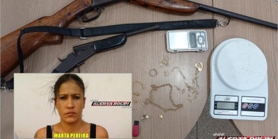 Mulher monitorada por tornozeleira é presa com armas de fogo, durante trabalho em conjunto entre a Polícia Militar e Polícia Civil em Rolim de Moura Mulher monitorada por tornozeleira é presa com armas de fogo, durante trabalho em conjunto entre a Polícia Militar e Polícia Civil em Rolim de Moura