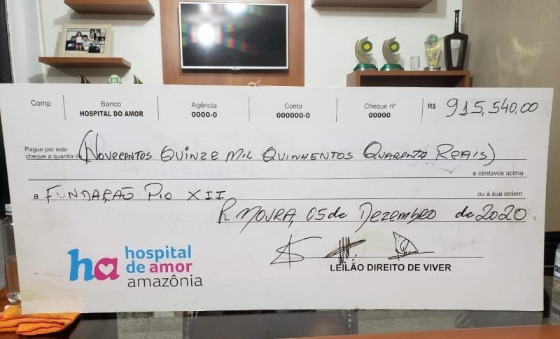 Leilão Direito de Viver de Rolim de Moura presta contas ao Hospital do Amor Leilão Direito de Viver de Rolim de Moura presta contas ao Hospital do Amor