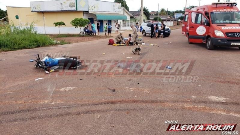 Grave acidente de trânsito foi registrado durante a tarde de domingo no Bairro São Cristóvão em Rolim de Moura Grave acidente de trânsito foi registrado durante a tarde de domingo no Bairro São Cristóvão em Rolim de Moura