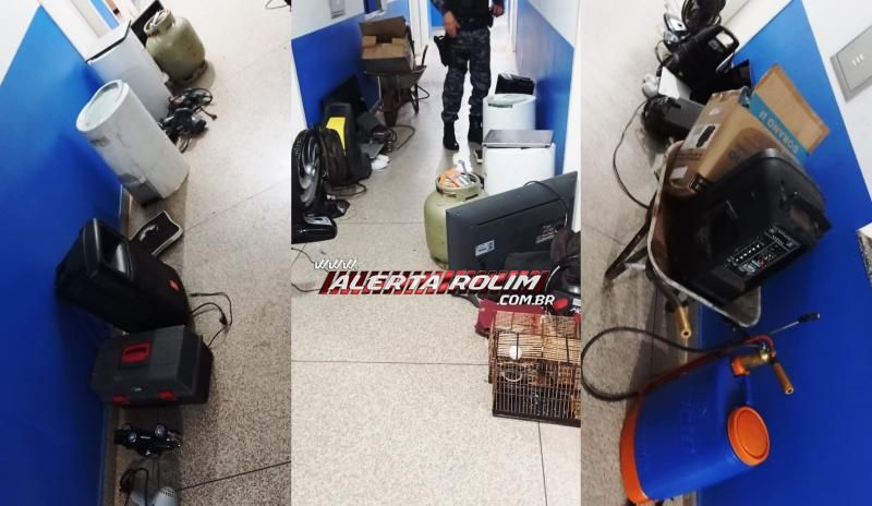 Dois homens acabaram presos pela PM em Rolim de Moura, duas motos furtadas foram recuperadas e outros vários produtos de origem duvidosa foram apreendidos