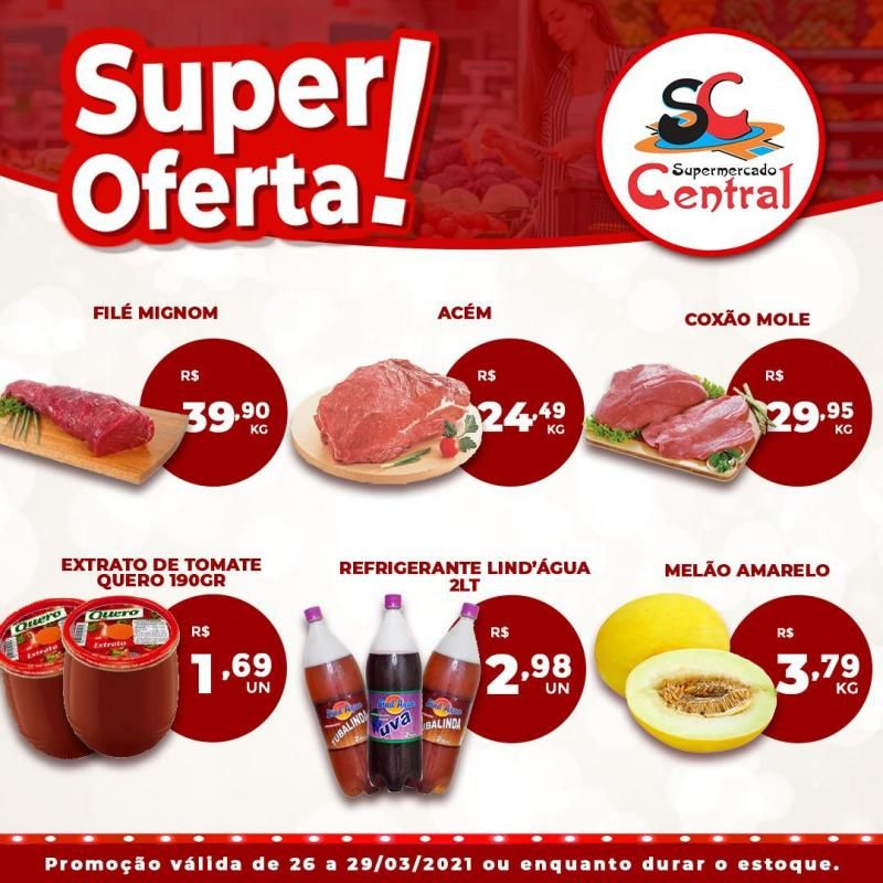 Faça suas compras no Supermercado Central e concorra a 3 mil reais em dinheiro, Confira as ofertas da semana Faça suas compras no Supermercado Central e concorra a 3 mil reais em dinheiro, Confira as ofertas da semana