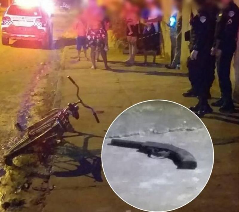 Após assaltar distribuidora de bebidas, bandido troca tiros com a PM e acaba morto Após assaltar distribuidora de bebidas, bandido troca tiros com a PM e acaba morto