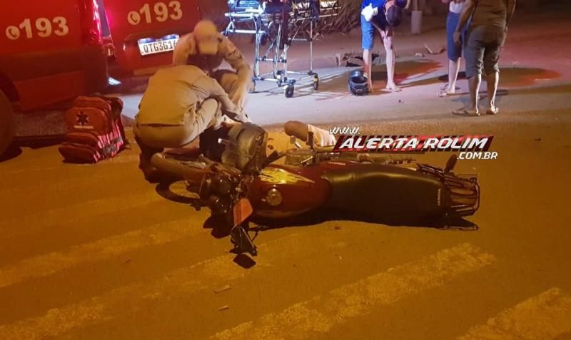 Ciclista é socorrido pelos bombeiros com fratura na perna após acidente com motociclista em Rolim de Moura Ciclista é socorrido pelos bombeiros com fratura na perna após acidente com motociclista em Rolim de Moura