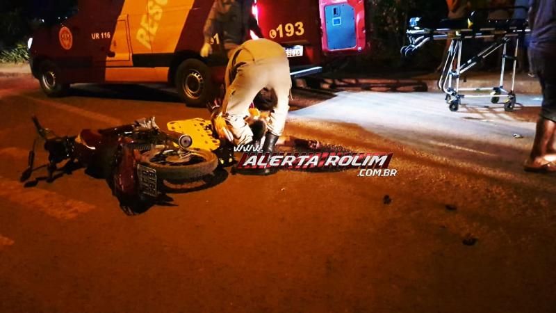 Ciclista é socorrido pelos bombeiros com fratura na perna após acidente com motociclista em Rolim de Moura Ciclista é socorrido pelos bombeiros com fratura na perna após acidente com motociclista em Rolim de Moura