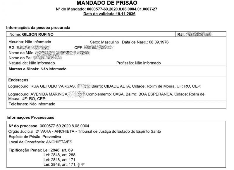 Homem acusado de aplicar golpes em vários estados do Brasil é preso pela Polícia Civil em Rolim de Moura Homem acusado de aplicar golpes em vários estados do Brasil é preso pela Polícia Civil em Rolim de Moura