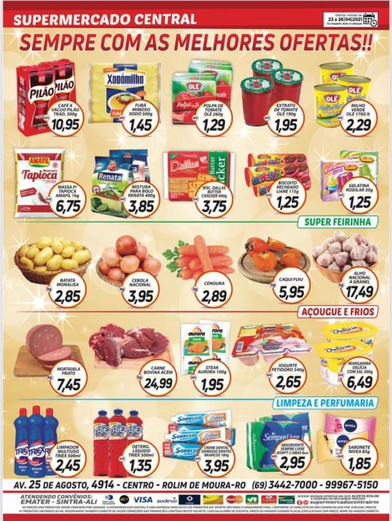 Promoção Supermercado Central, em Rolim de Moura; faça suas compras e concorra a 3 mil reais em dinheiro Promoção Supermercado Central, em Rolim de Moura; faça suas compras e concorra a 3 mil reais em dinheiro