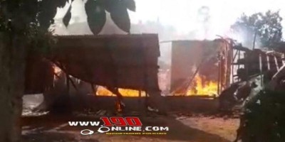 Casa fica completamente destruída pelo fogo na linha 45, em Alta Floresta Casa fica completamente destruída pelo fogo na linha 45, em Alta Floresta