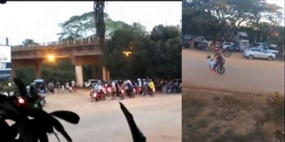 Populares aproveitam o fechamento dos portões do 8º Batalhão da PM e promovem arruaça em Jaru - Vídeo Populares aproveitam o fechamento dos portões do 8º Batalhão da PM e promovem arruaça em Jaru - Vídeo