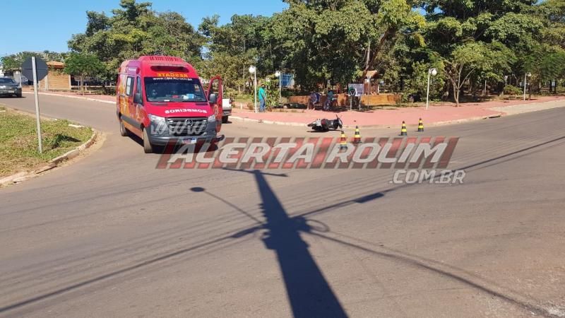 Colisão entre carro e moto foi registrada nesta manhã de sábado em Rolim de Moura Colisão entre carro e moto foi registrada nesta manhã de sábado em Rolim de Moura