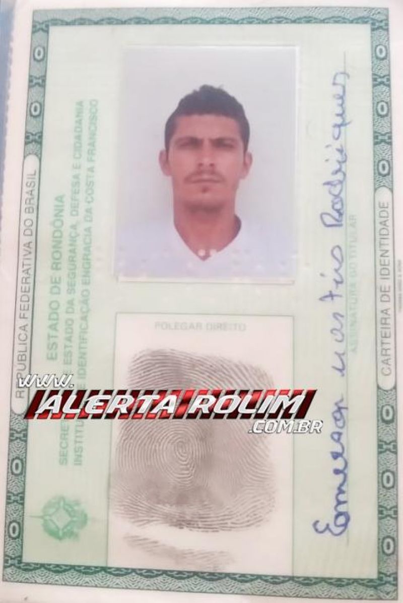 Foram encontrados documentos pessoais em nome de Emerson Martins Rodrigues em Rolim de Moura Foram encontrados documentos pessoais em nome de Emerson Martins Rodrigues em Rolim de Moura