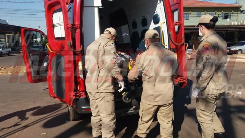 Motociclista é socorrido com suspeita de fratura após colisão no Centro de Rolim de Moura Motociclista é socorrido com suspeita de fratura após colisão no Centro de Rolim de Moura