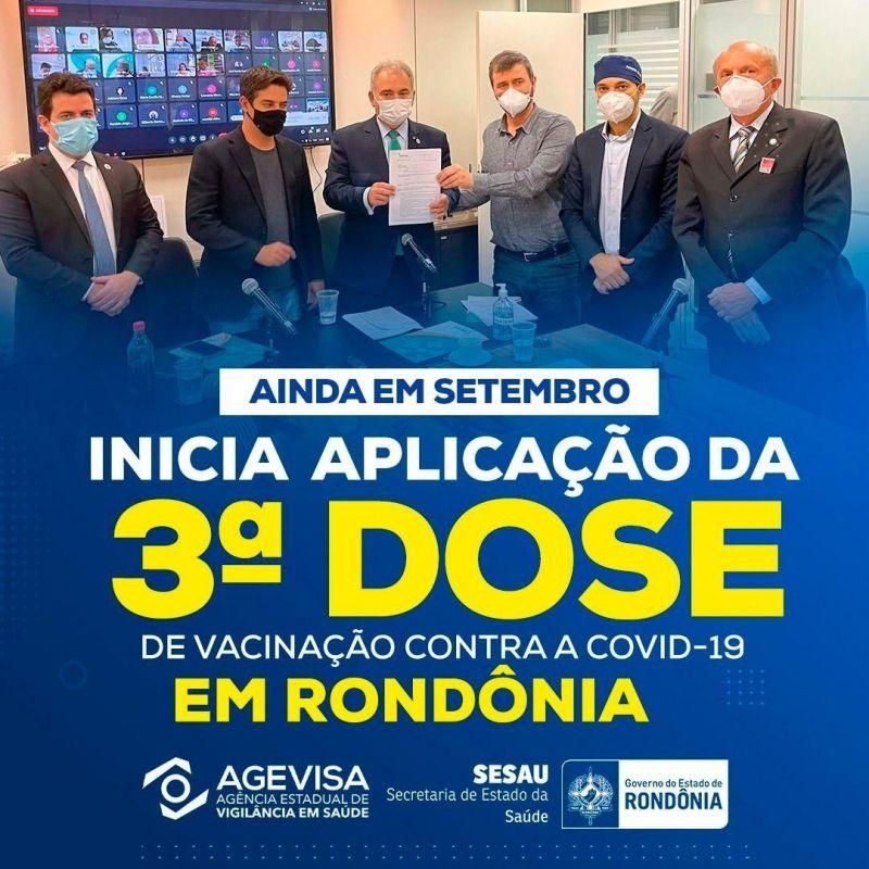 Setembro inicia-se a aplicação da terceira dose contra a covid 19 em Rondônia