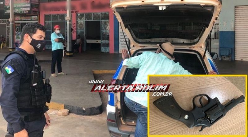 Idoso armado dentro de estabelecimento comercial é preso pela Polícia Militar em Rolim de Moura