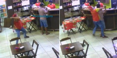 Vídeo: funcionário reage a assalto e ataca bandido com cadeirada durante roubo em RO Vídeo: funcionário reage a assalto e ataca bandido com cadeirada durante roubo em RO