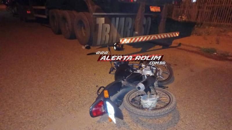 Motociclista colide na traseira de caminhão que estava estacionado, no bairro Boa Esperança em Rolim de Moura Motociclista colide na traseira de caminhão que estava estacionado, no bairro Boa Esperança em Rolim de Moura