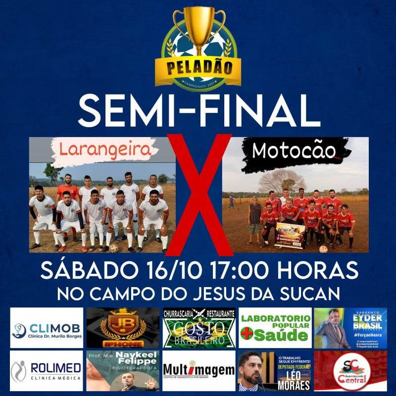 Não percam a semifinal do campeonato de futebol PELADÃO nesta tarde de sábado (16), em Rolim de Moura Não percam a semifinal do campeonato de futebol PELADÃO nesta tarde de sábado (16), em Rolim de Moura