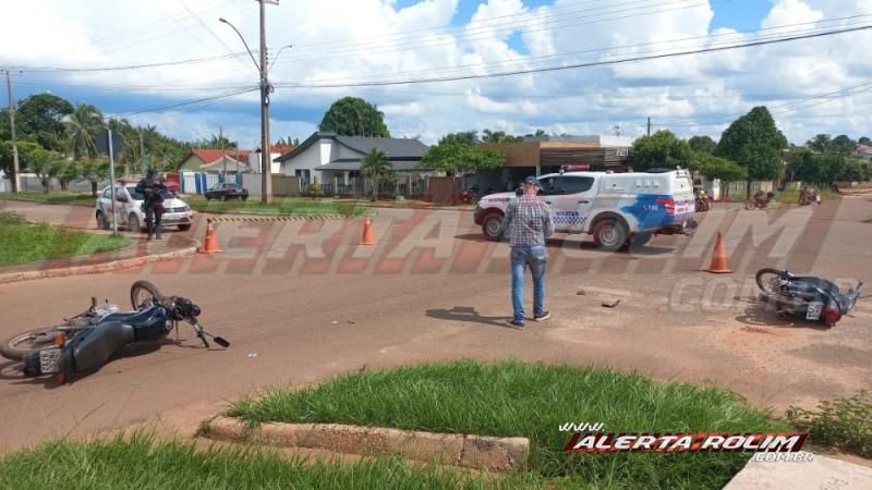 Condutora inabilitada avança via e ocasiona acidente de trânsito em Rolim de Moura