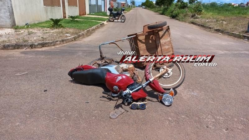 Primeiro acidente de trânsito do dia envolveu moto e carro e foi registrado no Jequitibá em Rolim de Moura Primeiro acidente de trânsito do dia envolveu moto e carro e foi registrado no Jequitibá em Rolim de Moura