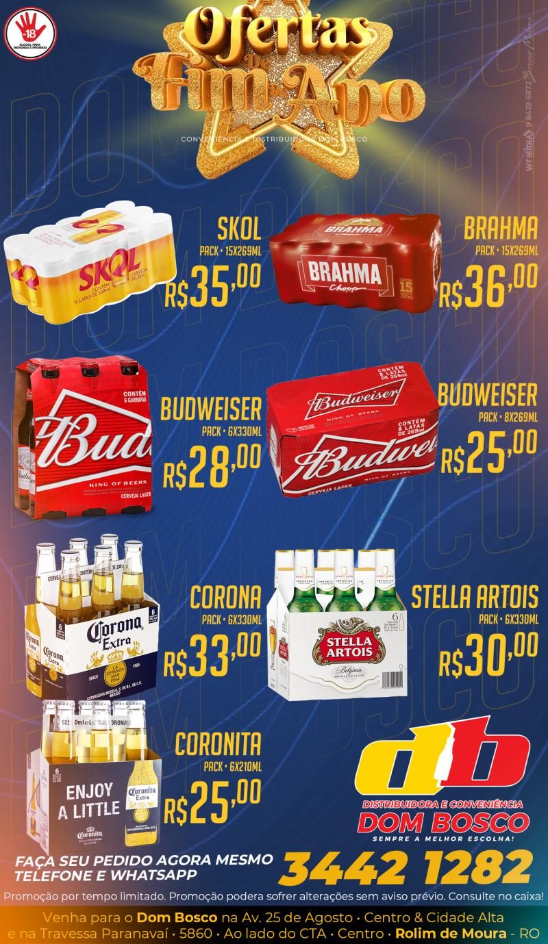 Aproveite as ofertas FIM DE ANO na Distribuidora e Conveniência Dom Bosco em Rolim de Moura Aproveite as ofertas FIM DE ANO na Distribuidora e Conveniência Dom Bosco em Rolim de Moura