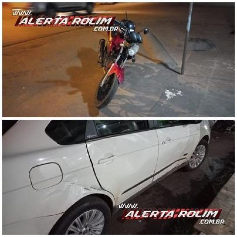Colisão entra carro e moto na noite de sexta-feira resultou em um ferido em Rolim de Moura Colisão entra carro e moto na noite de sexta-feira resultou em um ferido em Rolim de Moura