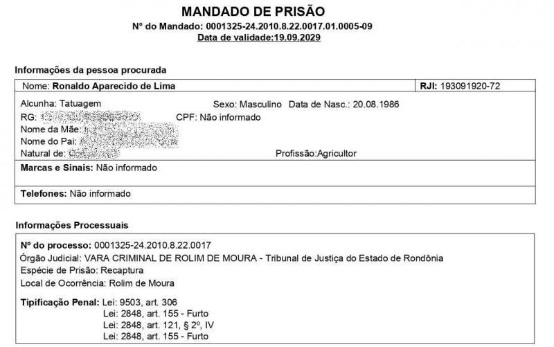 Acusado de crimes de homicídio, furto e embriaguez na direção foi preso pela Polícia Militar em Rolim de Moura Acusado de crimes de homicídio, furto e embriaguez na direção foi preso pela Polícia Militar em Rolim de Moura