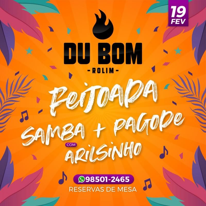 Amanhã é dia de feijoada com pagode na Du Bom em Rolim de Moura - Confira! Amanhã é dia de feijoada com pagode na Du Bom em Rolim de Moura - Confira!