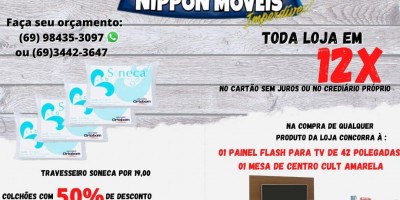 Mega feirão de colchões com até 50% de desconto na Nippon Móveis em Rolim de Moura